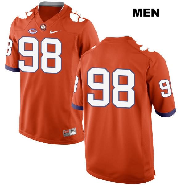 Men's Clemson Tigers #98 Steven Sawicki Stitched Orange Authentic Style 2 Nike No Name NCAA College Football Jersey UZY8346YP